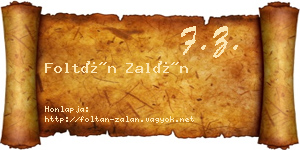 Foltán Zalán névjegykártya