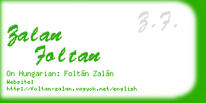zalan foltan business card